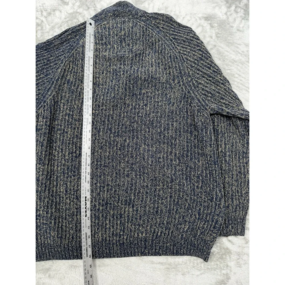 Cabelas Knit 1/4 Zip Sweater Mens 2XL XXL Blue Pullover Sweatshirt Hunting Trail